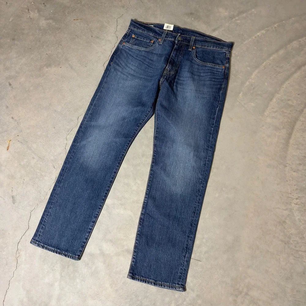 Levi's 502 Regular Taper Jeans Mens 34x30 Blue Stretch Denim Baggy‎ Casual